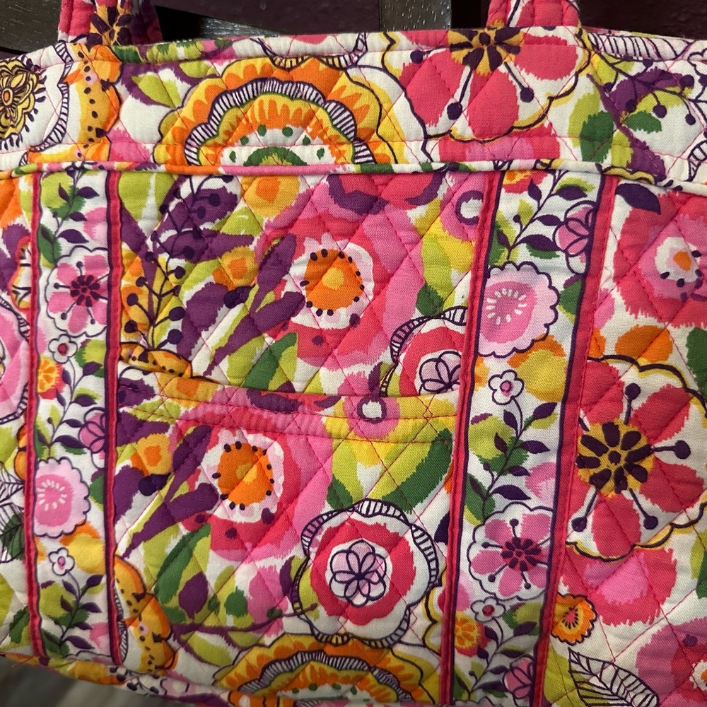 Vera Bradley Colorful Floral Tote Bag - Pink and Orange - Picture 2 of 6